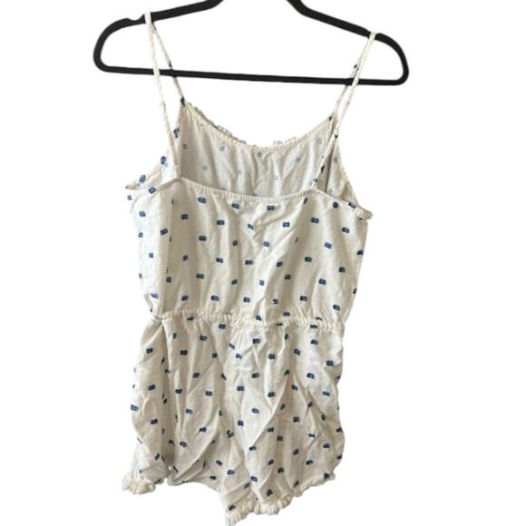 AERIE Off-White Fringed Romper W/Pockets, Adjustable Straps, & Drawstring Size M - Picture 2 of 4